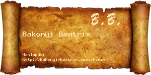 Bakonyi Beatrix névjegykártya