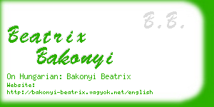 beatrix bakonyi business card